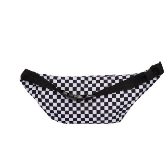 New Vans Ward Black White Checkered Crossbody Fanny Pack Bum Belt Waist Bag - Picture 7 of 17